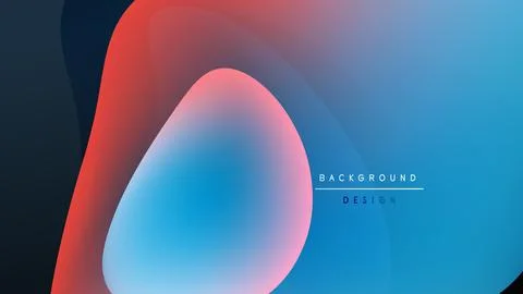 Abstract fluid shapes blend, creating vibrant color gradients. Blue, red hues Stock-Illustration