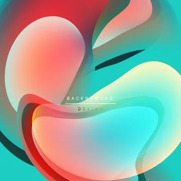 Abstract fluid shapes blend, creating vibrant color gradients. Soft curves Stock-Illustration