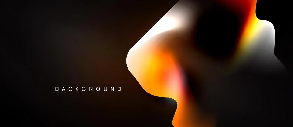 Abstract fluid shapes blend, creating vibrant orange, white gradients against 스톡 일러스트