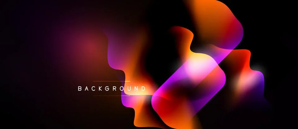 Abstract fluid shapes blend, creating vibrant color gradients. Dynamic Stockillustratie