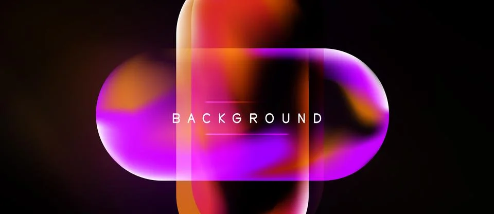Abstract fluid shapes blend, creating vibrant gradient effect. Text BACKGROUN Stock Illustration