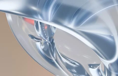 Abstract fluid shapes of highly reflective metallic and translucent glossy .. Stock Illustration