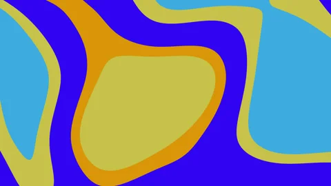 Abstract fluid shapes in light blue yellow and blue. Stock Footage 313765194