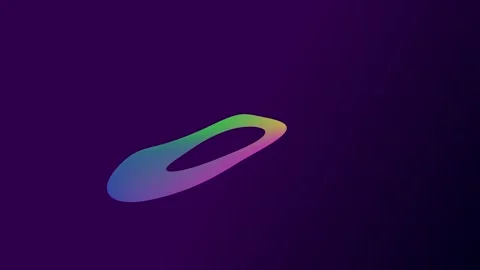 Abstract fluid shapes morphing with vibrant neon gradients against deep pur.. Stock Footage 342521573
