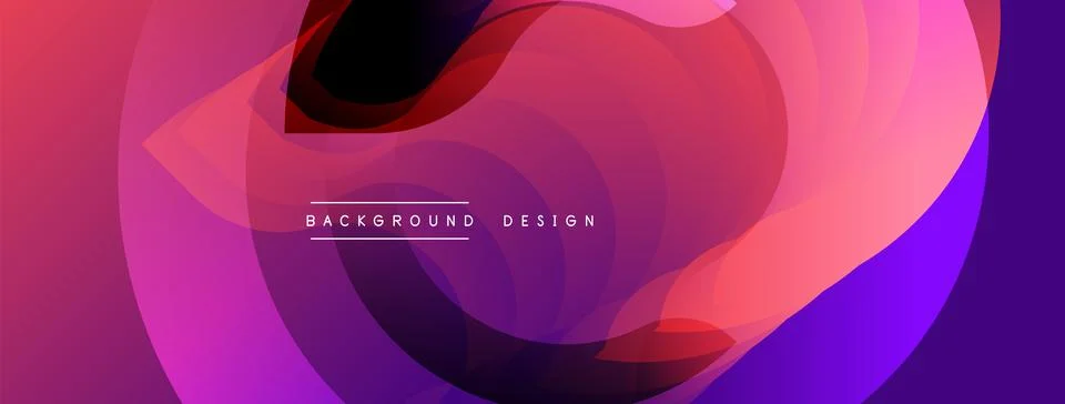 Abstract fluid shapes overlap, creating vibrant color gradients. Pink, purple, Stockillustratie
