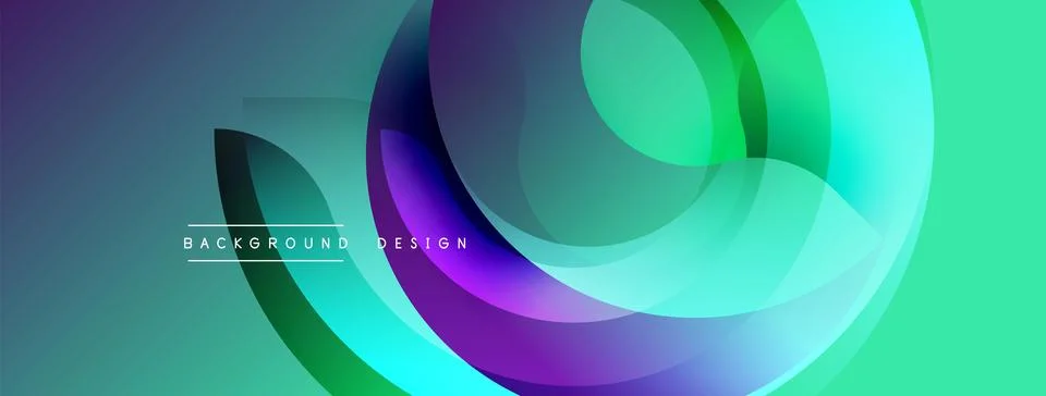 Abstract fluid shapes overlap, creating vibrant gradient effect. Modern design Stock Illustration