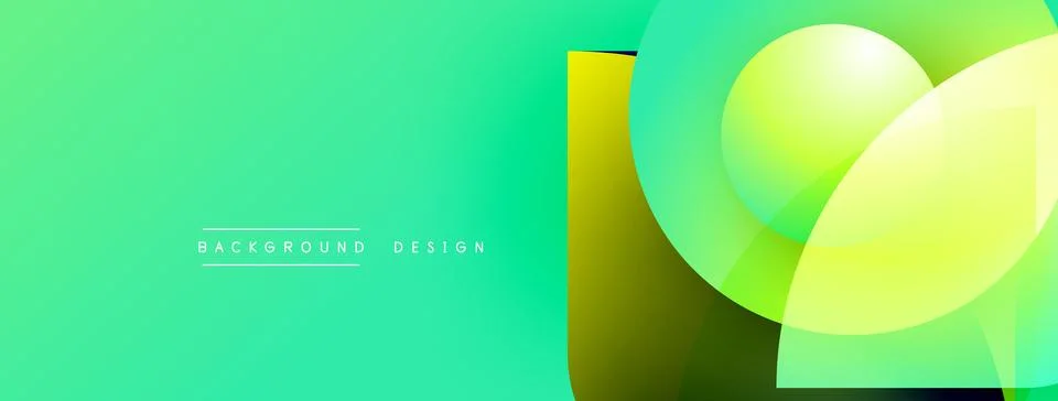 Abstract fluid shapes overlap, creating vibrant gradient effect. Green 스톡 일러스트
