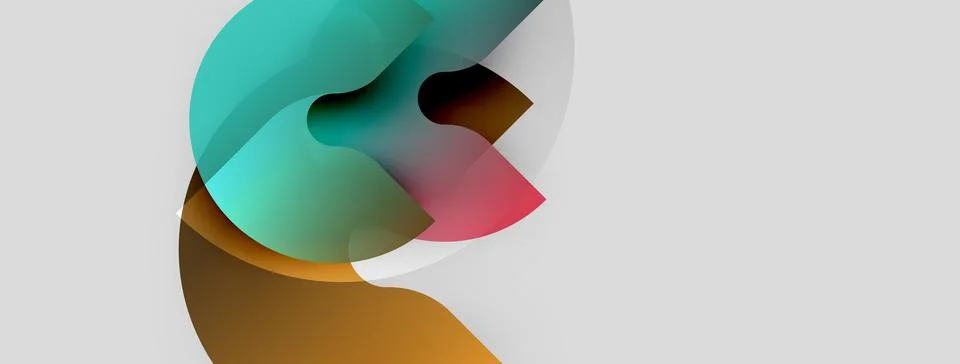 Abstract fluid shapes overlap, creating vibrant color blends. Soft gradients Stock Illustration