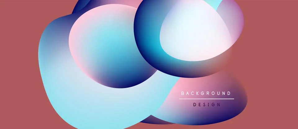 Abstract fluid shapes overlap, creating vibrant color gradients. Background 库存插图