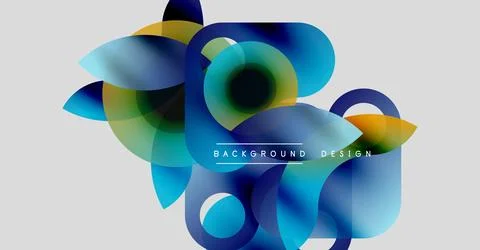 Abstract fluid shapes overlap, creating vibrant color gradients. Modern design 스톡 일러스트