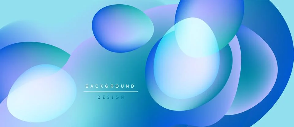 Abstract fluid shapes overlap, creating vibrant blue gradients. Design suggests 스톡 일러스트