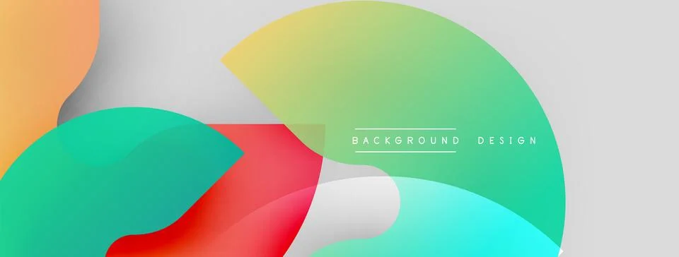 Abstract fluid shapes overlap, creating vibrant color gradients. Modern design Stock Illustration