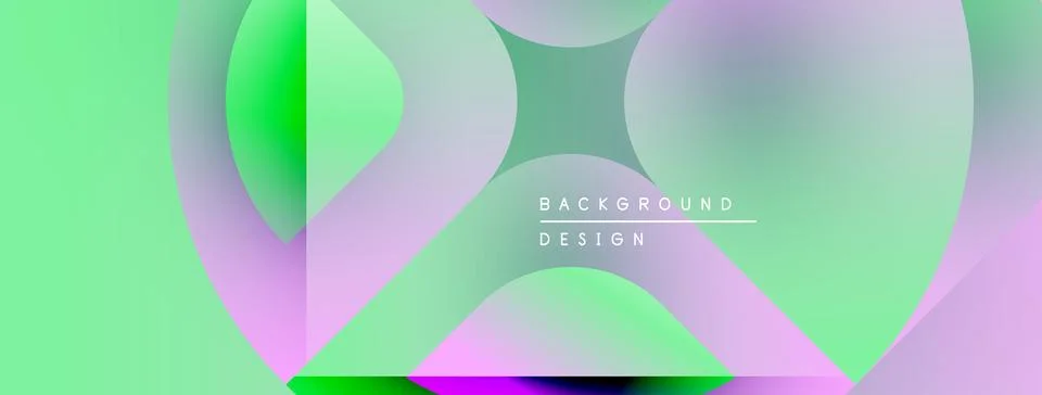 Abstract fluid shapes overlap, creating vibrant color gradients. Mint green Stock Illustration