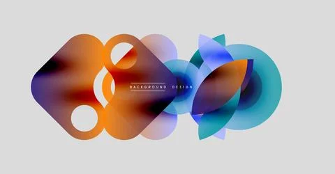 Abstract fluid shapes overlap, creating vibrant color gradients. Modern design Illustrazione stock
