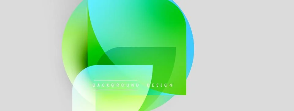 Abstract fluid shapes overlap, creating vibrant green, blue gradients. Light 스톡 일러스트