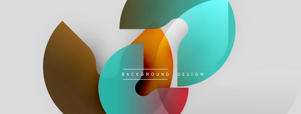 Abstract fluid shapes overlap, creating vibrant color gradients. Modern design Illustrazione stock