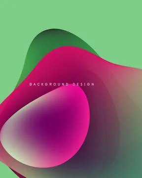 Abstract fluid shapes overlap, creating vibrant color gradients. Background Illustrazione stock