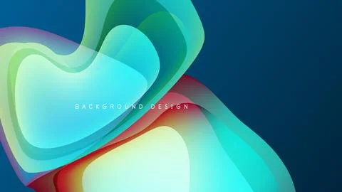 Abstract fluid shapes overlap, creating vibrant color gradients. Dark background 스톡 일러스트