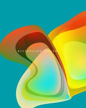 Abstract fluid shapes overlap, creating vibrant color gradients. Background Illustrazione stock