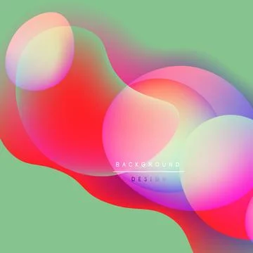 Abstract fluid shapes overlap, creating vibrant color gradients. Soft hues blend Stock-Illustration