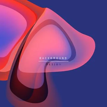 Abstract fluid shapes overlap, creating vibrant color gradients. Pink, red, blue 库存插图