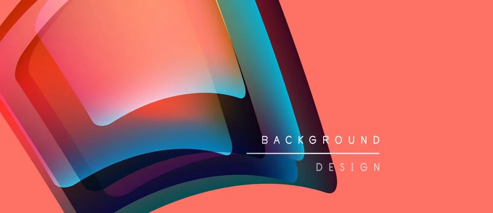 Abstract fluid shapes overlap, creating vibrant color gradients. Peach 库存插图
