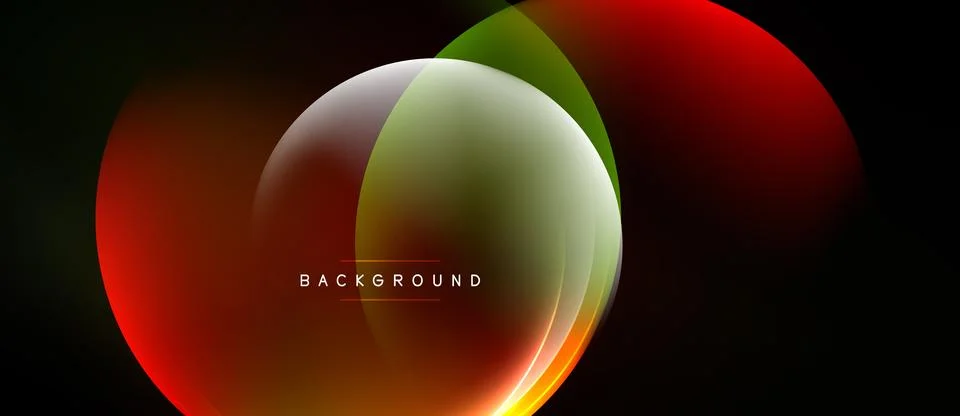 Abstract fluid shapes overlap, creating vibrant color gradients. Design fea.. Stock Illustration