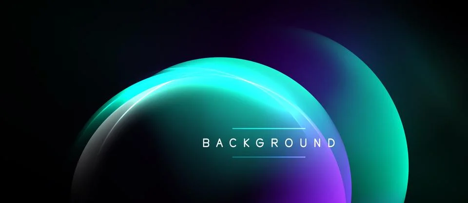 Abstract fluid shapes overlap, creating vibrant gradient. Dark background イラスト素材