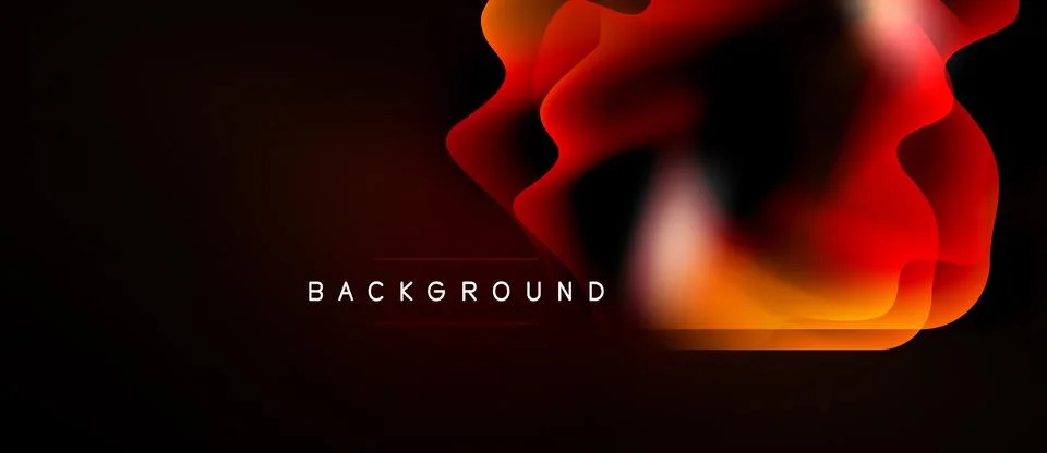 Abstract fluid shapes overlap, creating vibrant orange, red gradients. Dark 스톡 일러스트