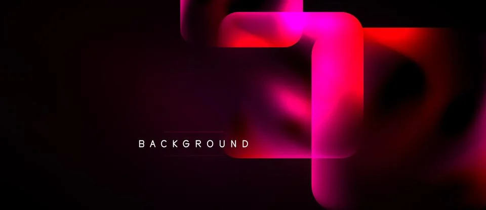 Abstract fluid shapes overlap, creating vibrant pink, red gradients. Dark Stock Illustration