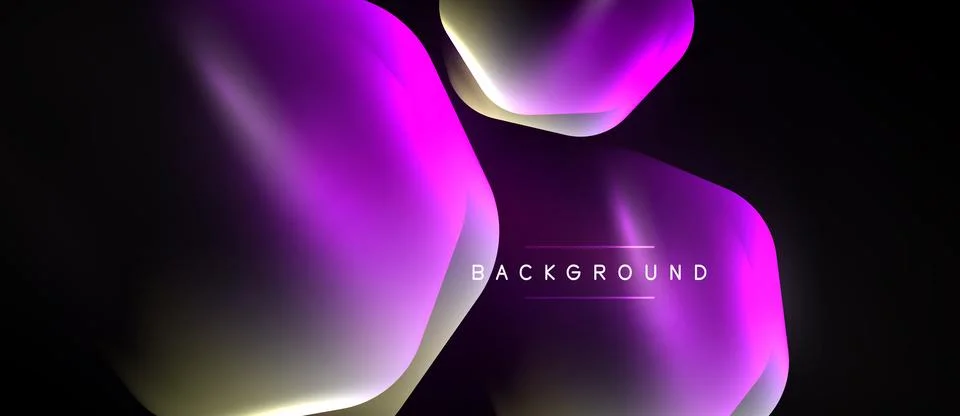 Abstract fluid shapes overlap, creating vibrant purple, pink, gold gradients. Illustrazione stock