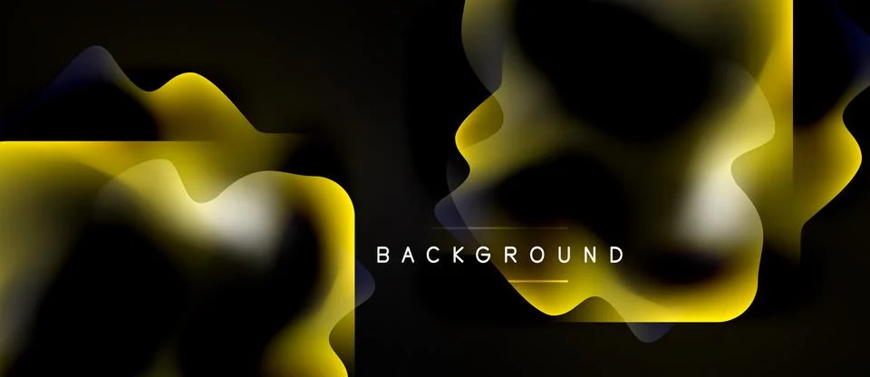 Abstract fluid shapes overlap, creating dynamic golden, purple gradients. Dar Stock Illustration