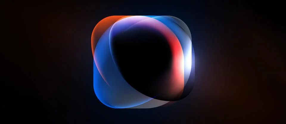 Abstract fluid shapes overlap, creating luminous effect. Colors blendred, blu 스톡 일러스트