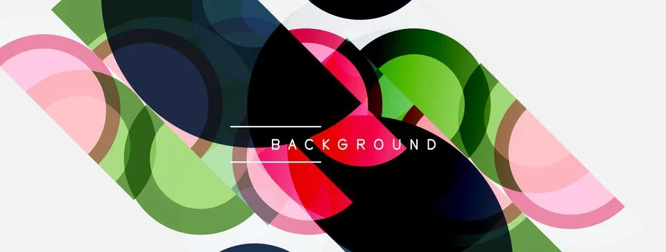 Abstract fluid shapes overlap, creating dynamic colorful background. Modern Stock Illustration