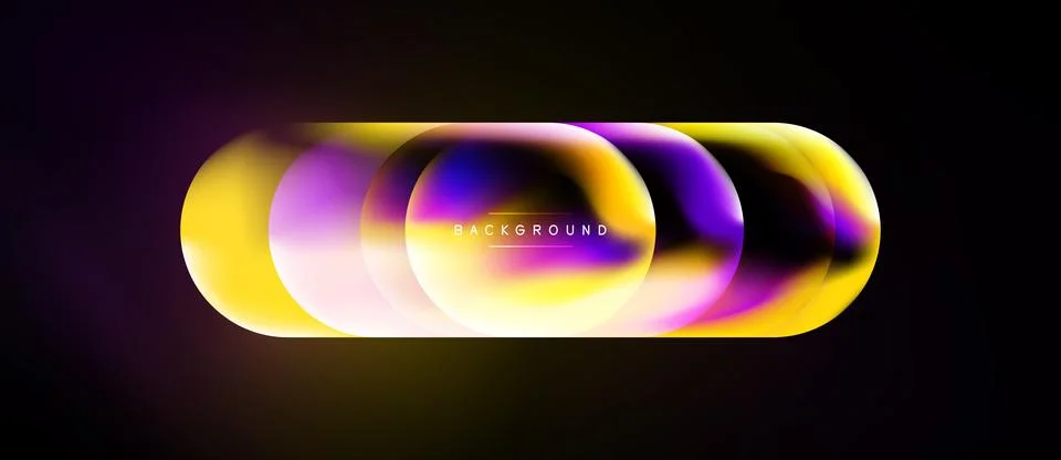 Abstract fluid shapes overlap, creating vibrant color gradients. Yellows, Stock Illustration