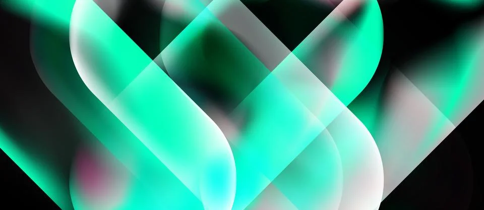 Abstract fluid shapes overlap, creating vibrant teal, white gradients. Stock-Illustration