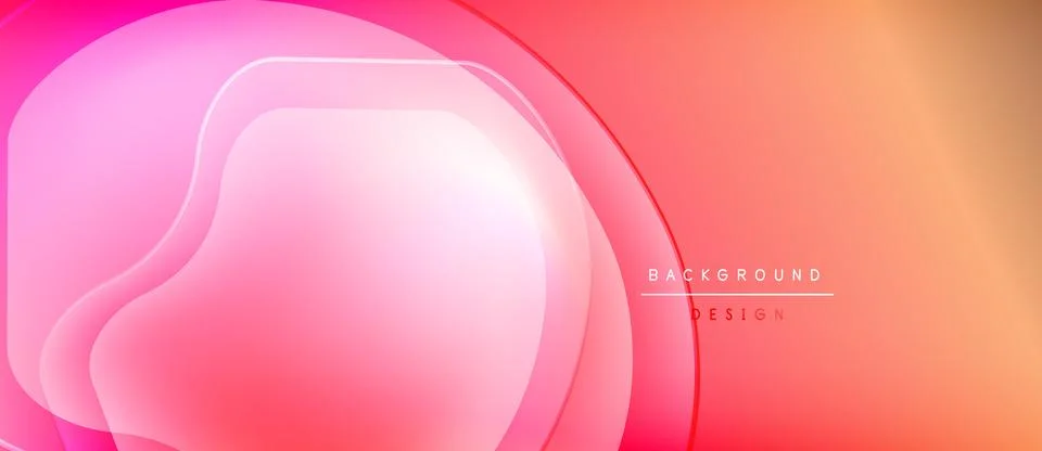Abstract fluid shapes, pinks, oranges create modern background. Gradient colors Stock Illustration