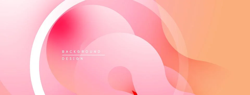 Abstract fluid shapes, soft pinks, oranges create modern background. Gradient Illustrazione stock