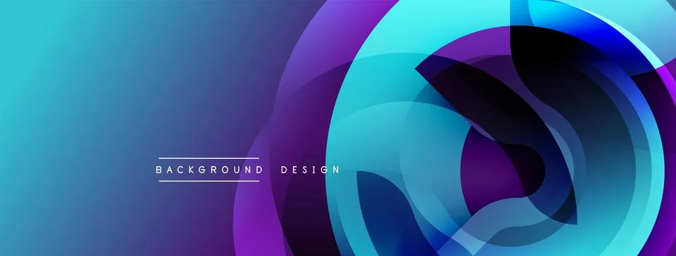 Abstract fluid shapes, vibrant blue purple hues. Modern design elements create Illustrazione stock