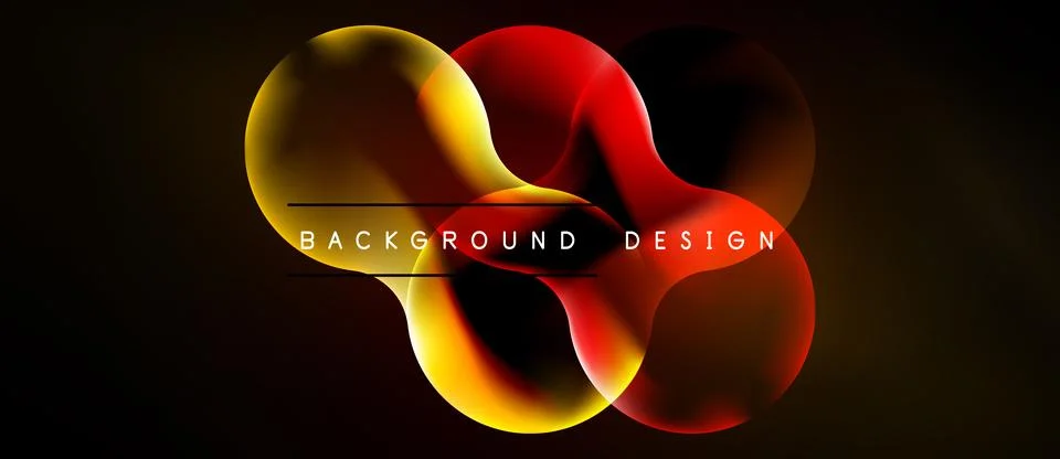Abstract fluid shapes, vibrant colors, dark background. Modern design element Stock Illustration