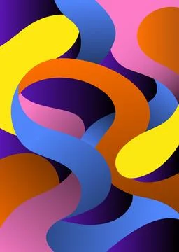 Abstract fluid shapes with vibrant gradient colors Ilustración de archivo