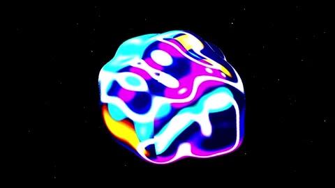 Abstract fluid shapes with vibrant psychedelic colors slowly rotating again.. Stock Footage 346707059