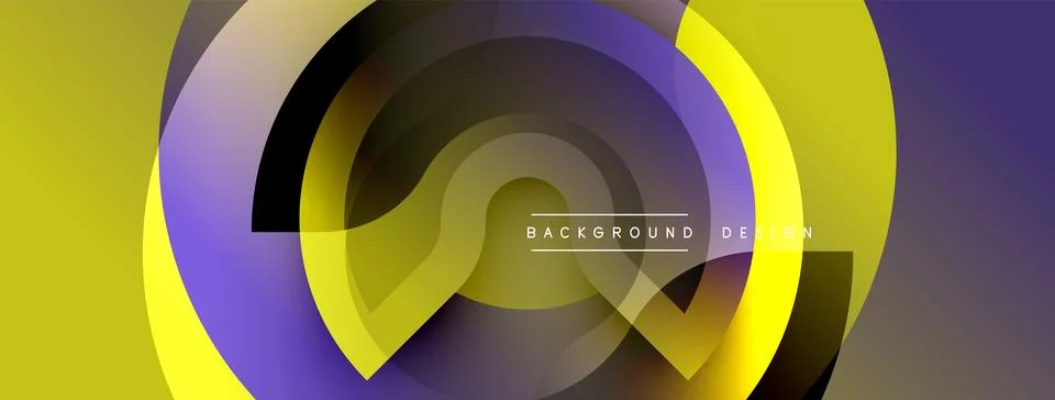 Abstract fluid shapes, yellow, purple gradients. Modern design elements create Stock Illustration