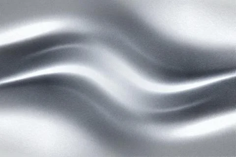 Abstract fluid silver metallic background with smooth wavy texturized curve.. Stock Illustration