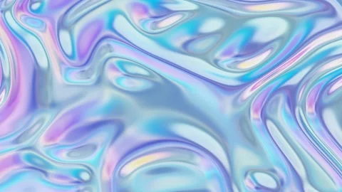 Abstract fluid texture of swirling liquid chrome metal waves with motion ligh Stock Footage 308243540