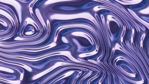 Abstract fluid texture of swirling liquid chrome metal waves with motion ligh Stock Footage 309927985