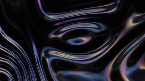 Abstract fluid texture of swirling liquid chrome metal waves with motion ligh Stock Footage 310459665