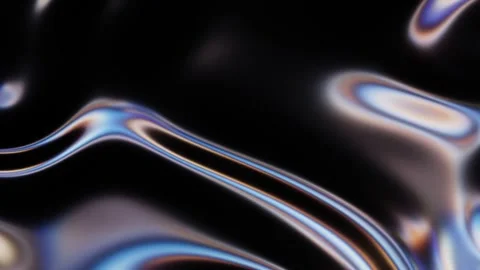 Abstract fluid texture of swirling liquid chrome metal waves with motion ligh Stock Footage 314130964