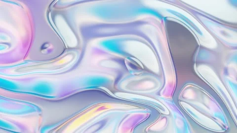 Abstract fluid texture of swirling liquid chrome metal waves with motion ligh Stock Footage 317831267