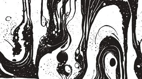 Abstract fluid water impression in black over white Stock Illustration
